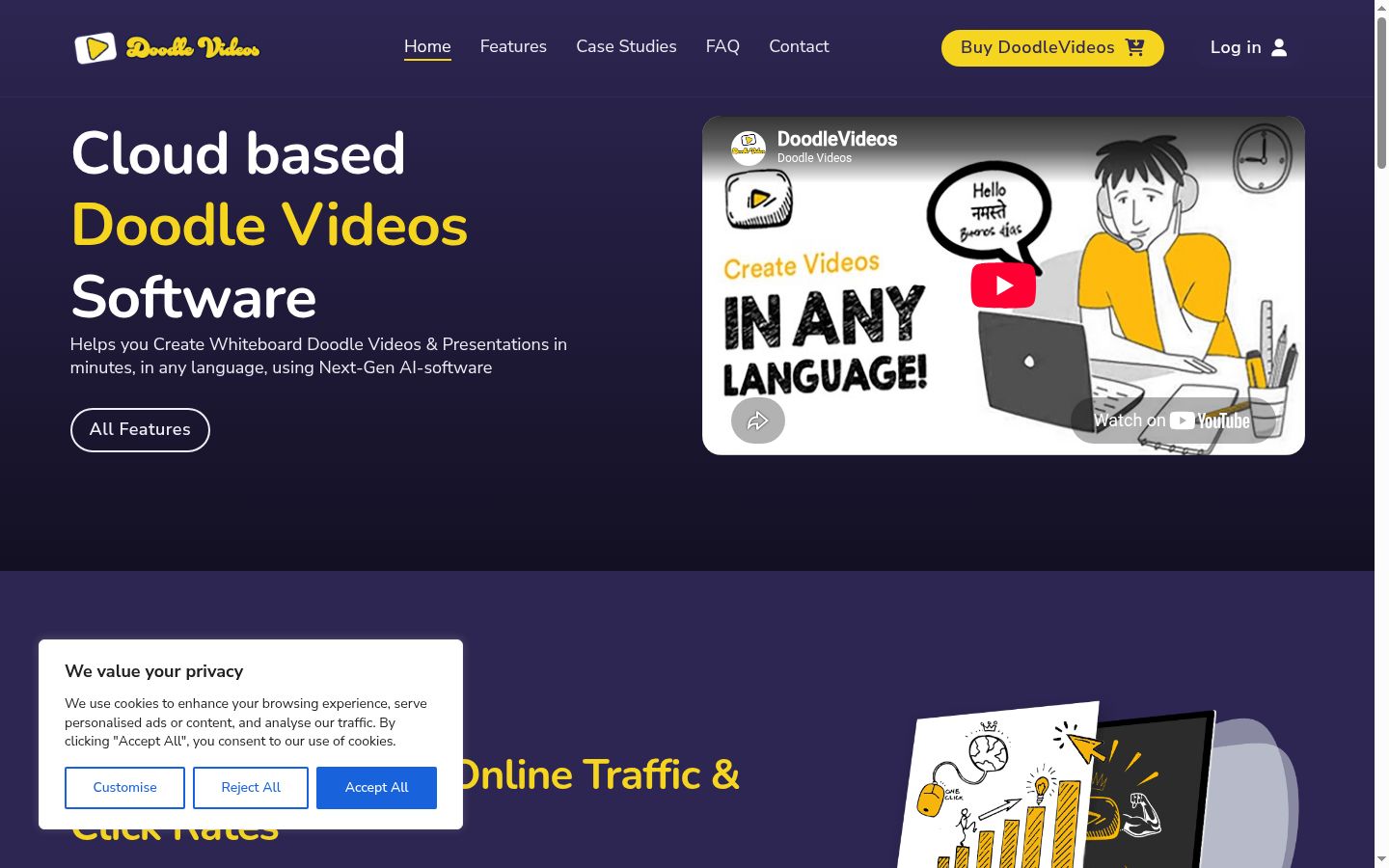 Screenshot of the consent banner shown before any interaction