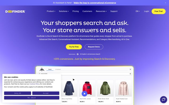 Snímek obrazovky doofinder.com