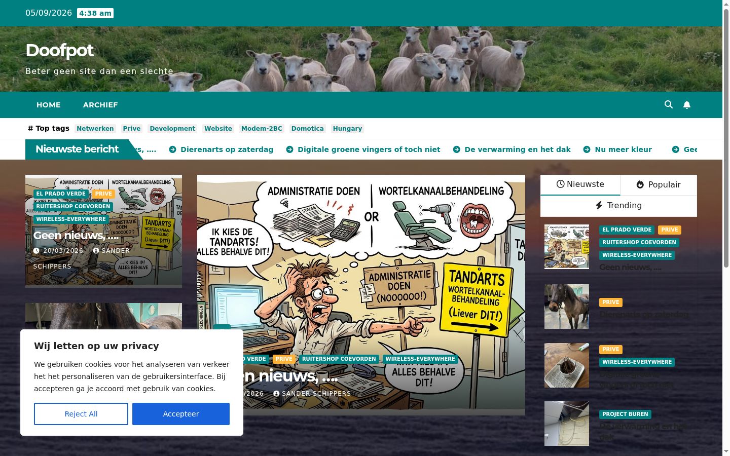 Screenshot des Einwilligungsbanners vor jeglicher Interaktion