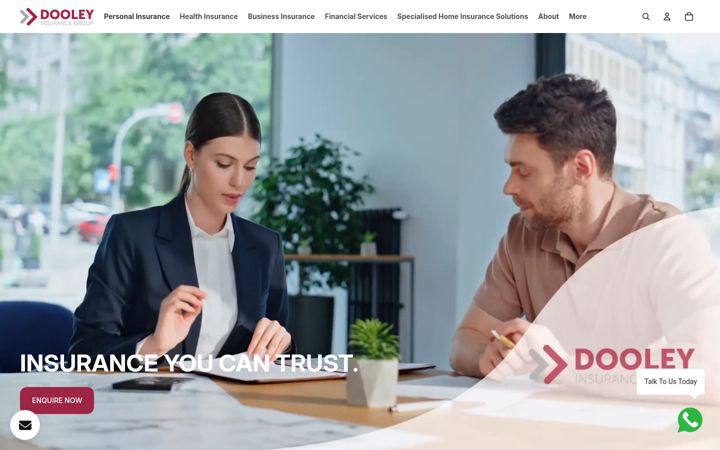 Skjermbilde av dooleyinsurances.ie