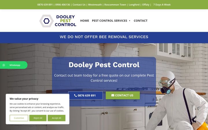 Skjermbilde av dooleypestcontrol.ie