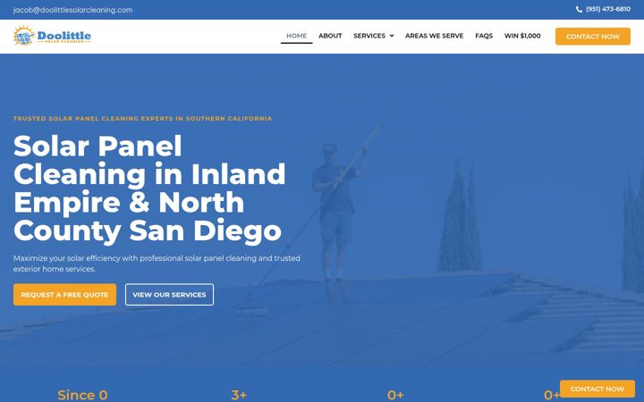 Screenshot of doolittlesolarcleaning.com