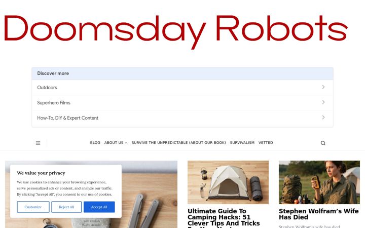 Screenshot of doomsdayrobots.com