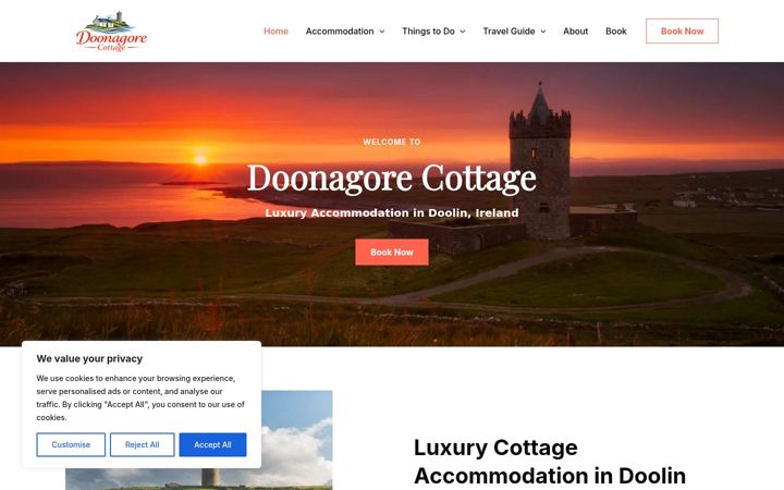 Screenshot of doonagorecottage.com