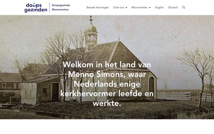 Skjermbilde av doopsgezindemonumenten.nl