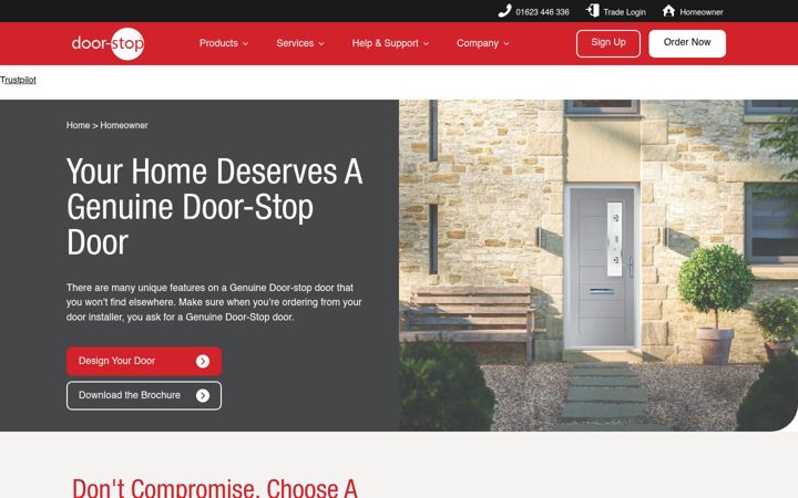 Screenshot ta' door-stop-doors.co.uk