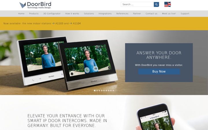 Screenshot of doorbird.com