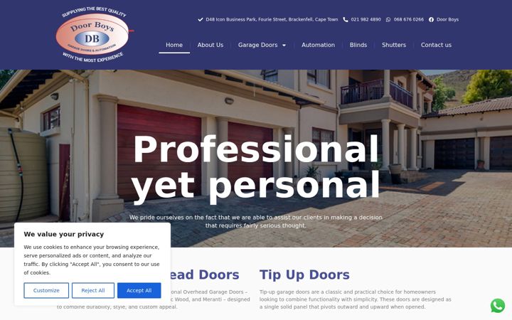Екранна снимка на doorboys.co.za