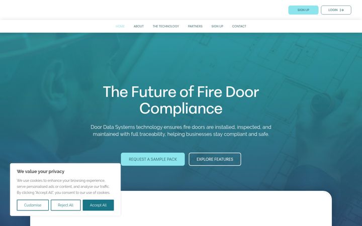 Snímek obrazovky doordatasystems.co.uk