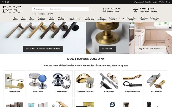 Snímek obrazovky doorhandlecompany.co.uk