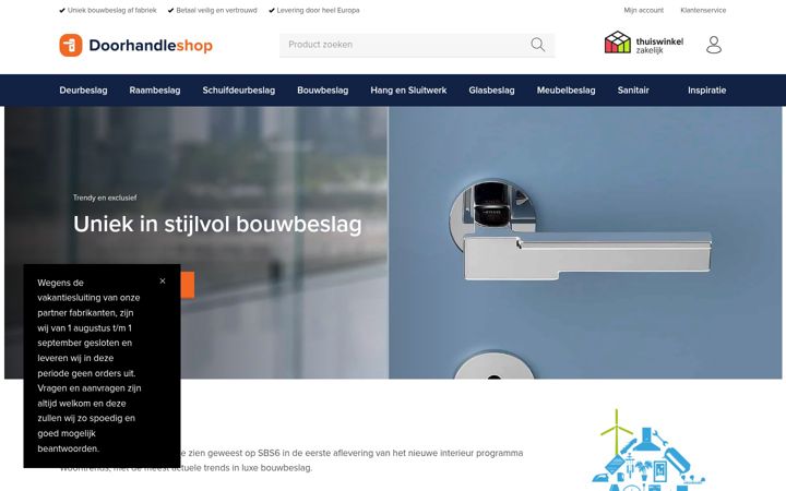 Skjámynd af doorhandleshop.nl