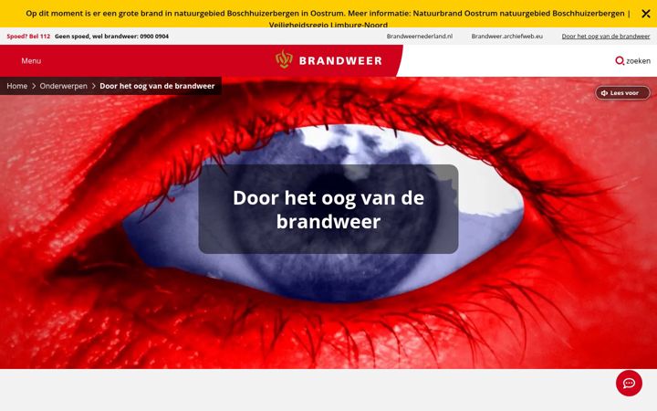 Skjámynd af doorhetoogvandebrandweer.nl