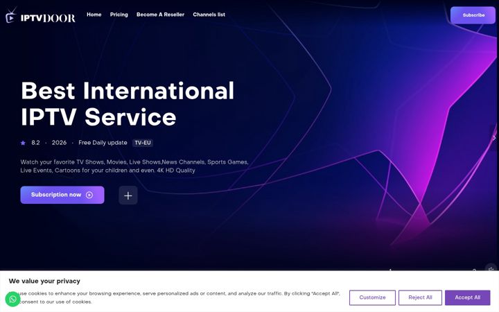 Screenshot of dooriptv.com