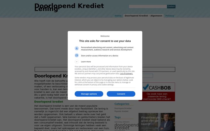 Screenshot του doorlopend-krediet-lening.nl