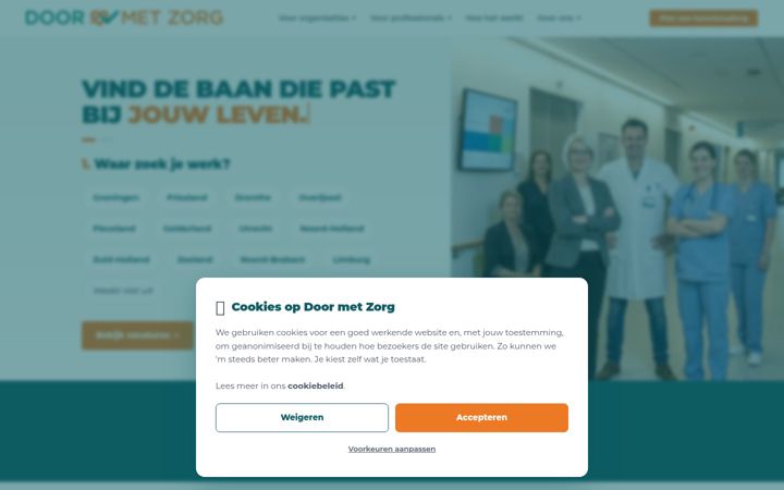 Screenshot του doormetzorg.nl