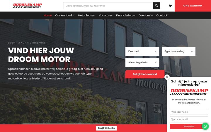 Screenshot του doornekampmotorsport.nl