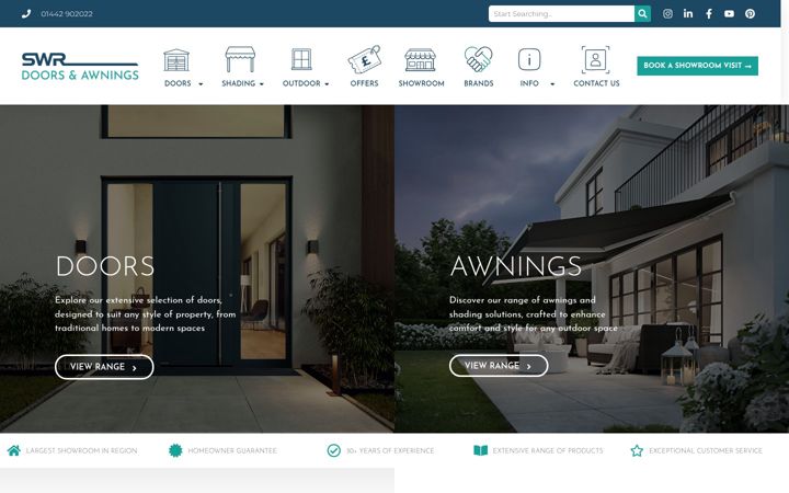 Snímek obrazovky doorsandawnings.co.uk