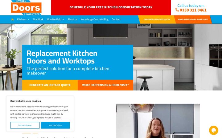 Screenshot of doorsandworktops.com