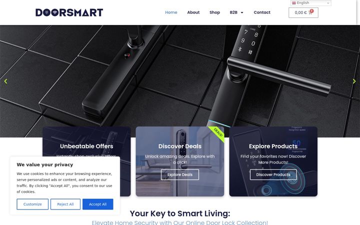 Skärmbild av doorsmart.eu