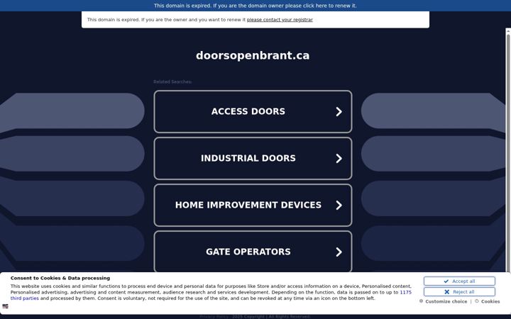 Screenshot ta' doorsopenbrant.ca