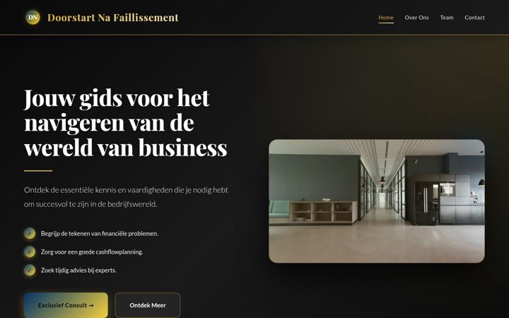 Screenshot of doorstartnafaillissement.nl