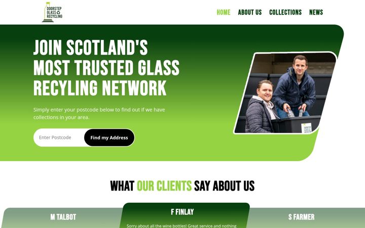 Screenshot of doorstepglassrecycling.co.uk