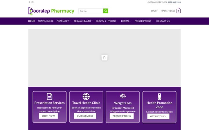 Screenshot of doorsteppharmacy.com