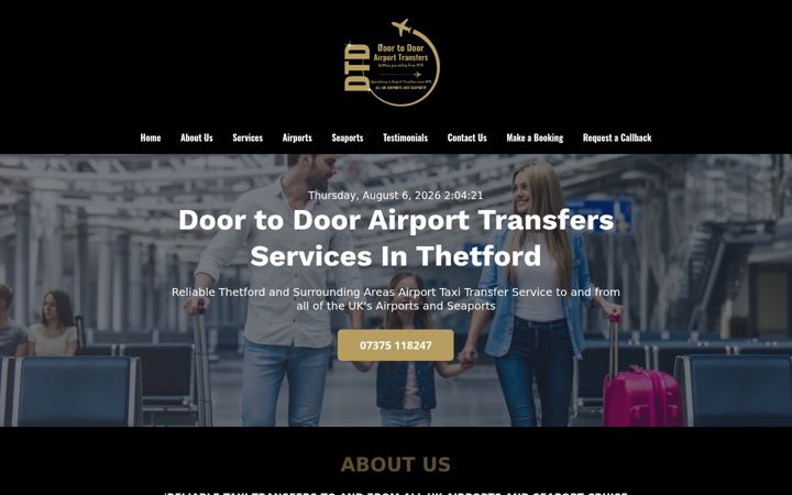 Screenshot of doortodoorairporttransfers.co.uk