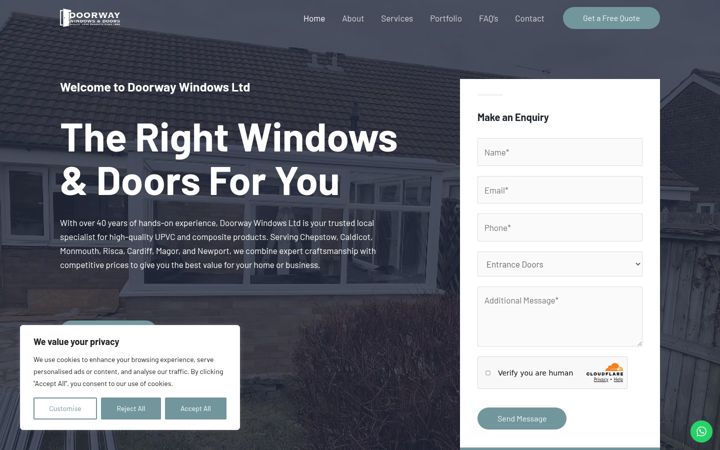 Snímek obrazovky doorwaywindowsltd.co.uk