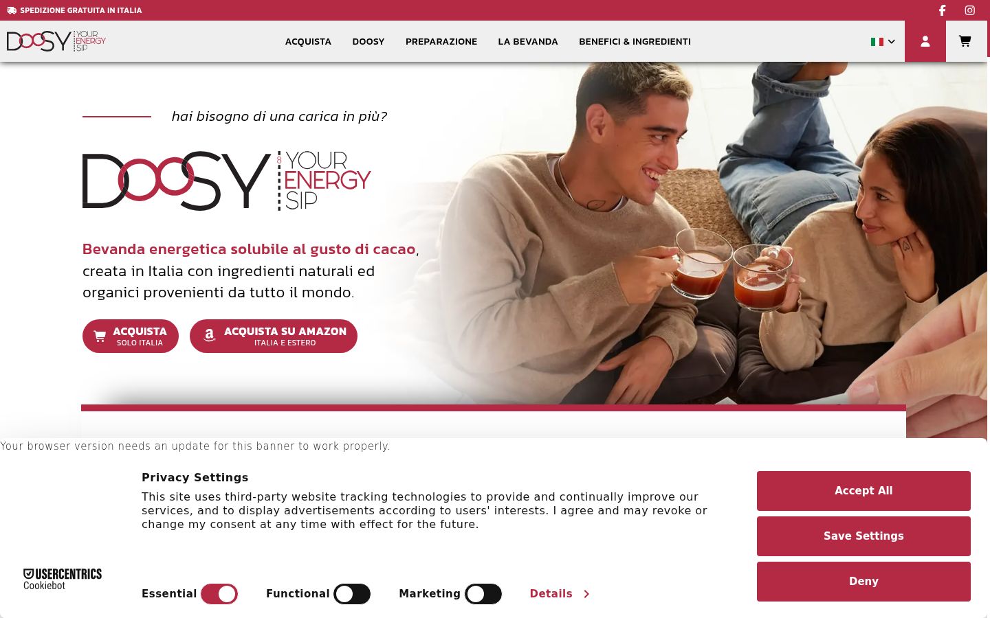 Screenshot of the consent banner shown before any interaction