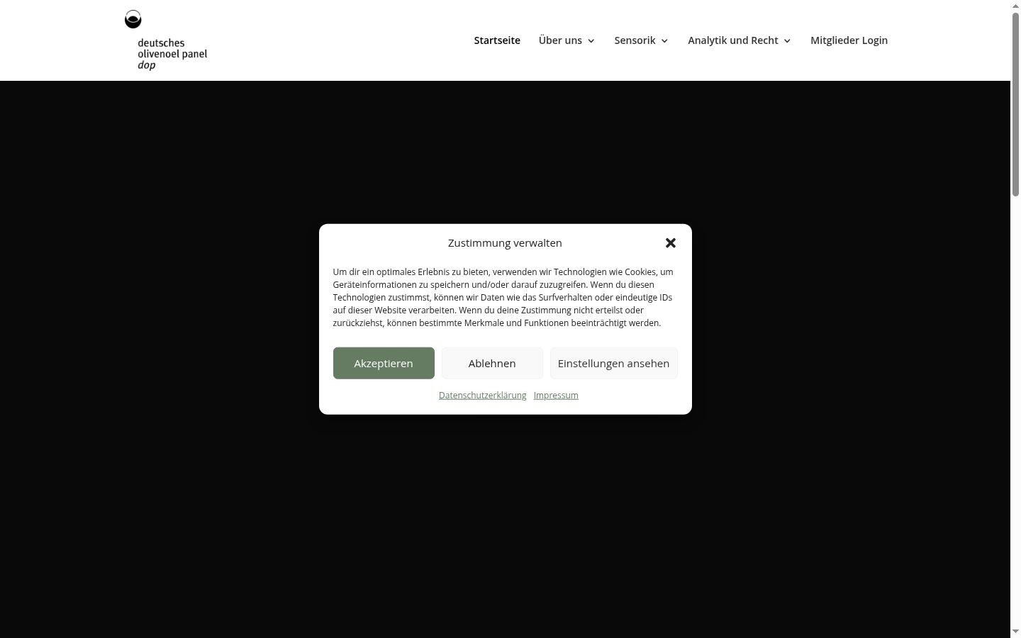 Screenshot tal-banner tal-kunsens muri qabel kwalunkwe interazzjoni