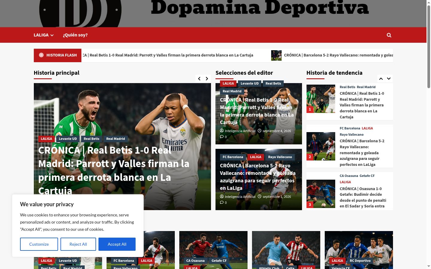 Screenshot del banner di consenso mostrato prima di qualsiasi interazione