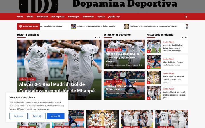 Skærmbillede af dopaminadeportiva.es
