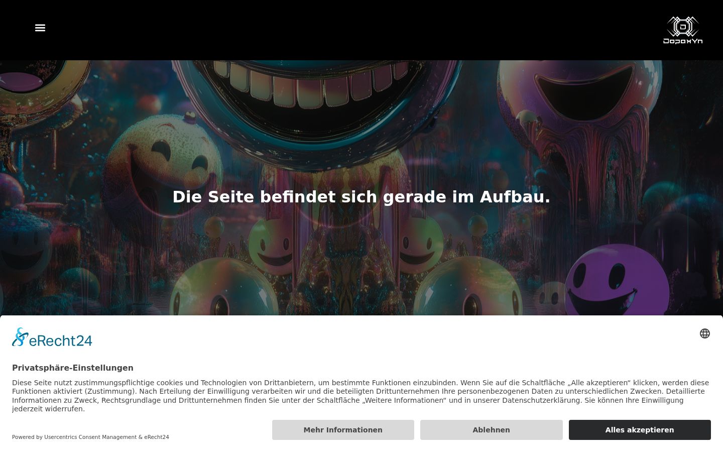 Screenshot of the consent banner shown before any interaction