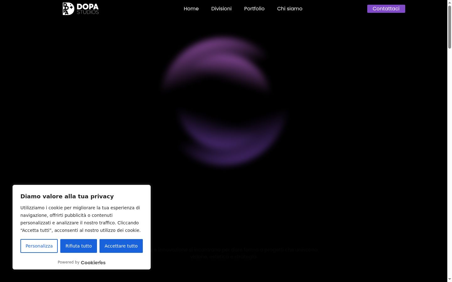Screenshot of the consent banner shown before any interaction