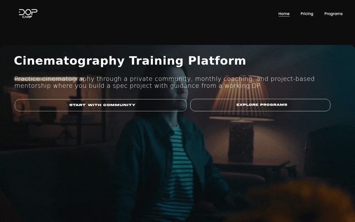 Screenshot of dopcamp.com