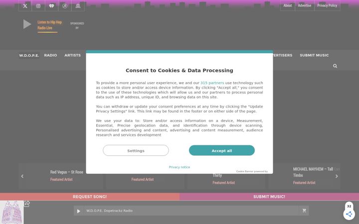 Screenshot of dopetrackz.com