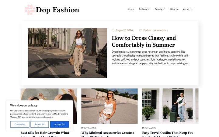 Screenshot of dopfashion.com