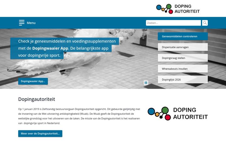 Screenshot of dopingautoriteit.nl