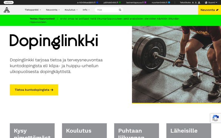 Screenshot di dopinglinkki.fi