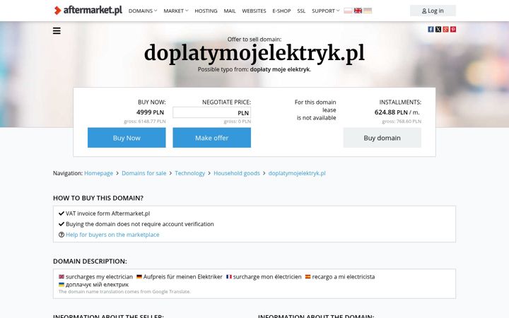 Screenshot ta' doplatymojelektryk.pl