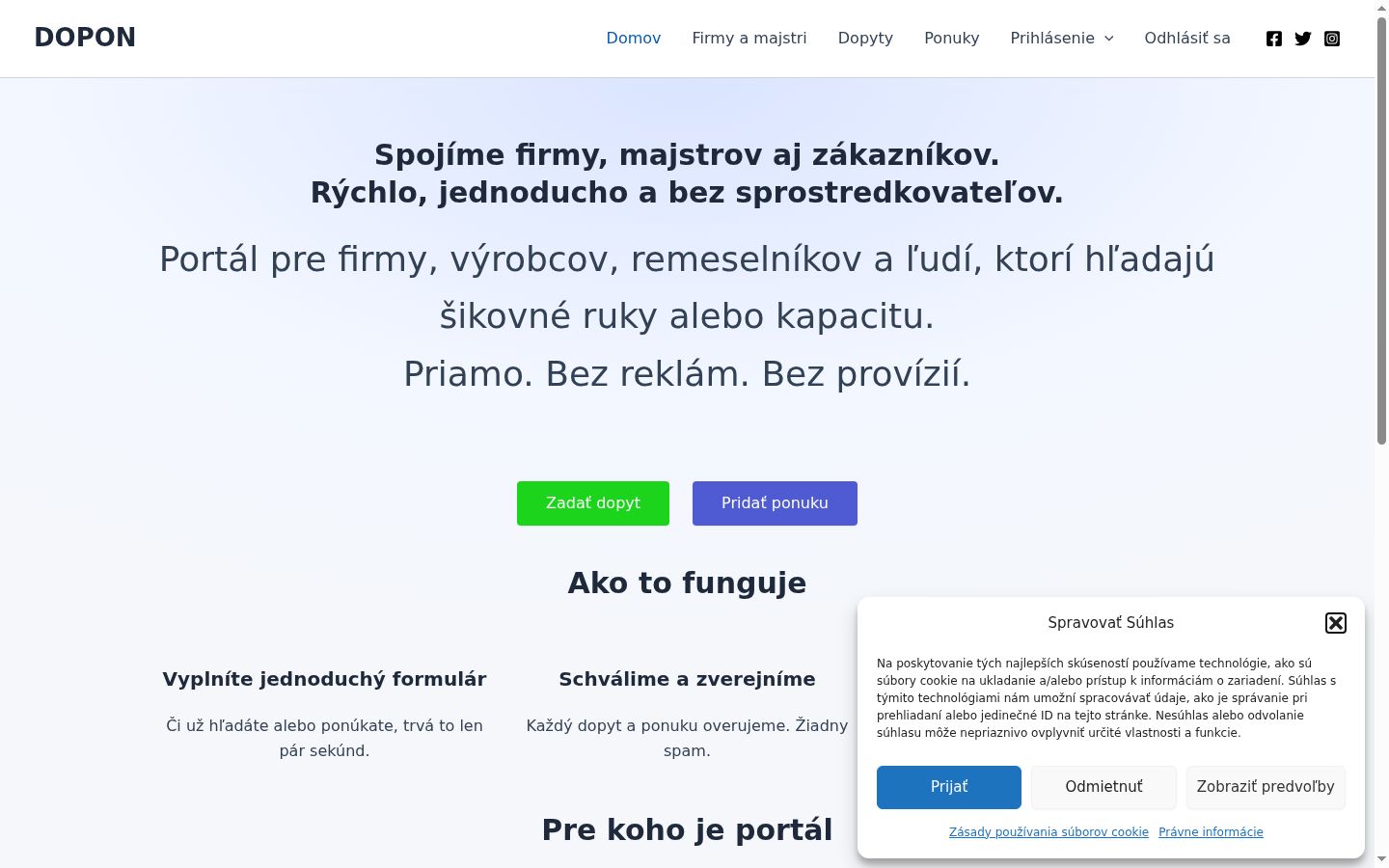 Snímek obrazovky baneru souhlasu zobrazeného před jakoukoli interakcí