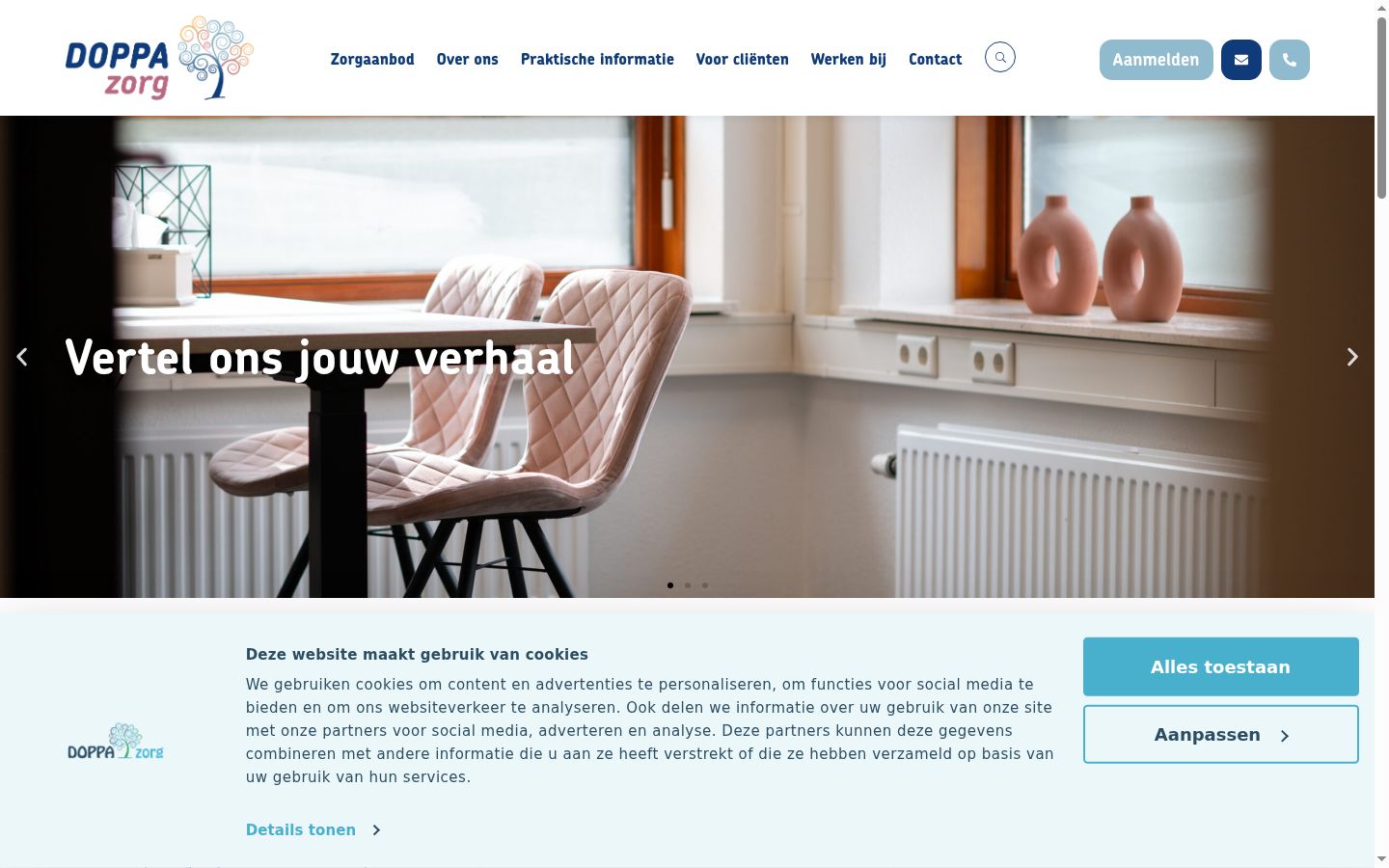 Screenshot des Einwilligungsbanners vor jeglicher Interaktion