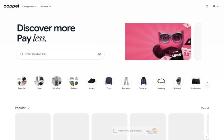 Screenshot of doppel.fit