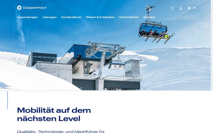Screenshot of doppelmayr.com