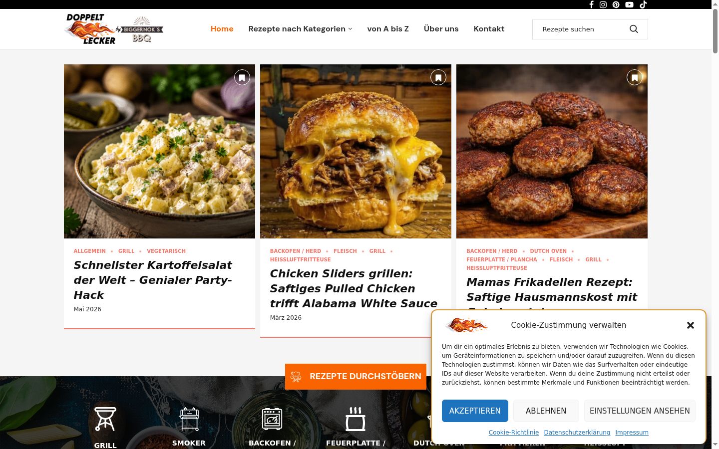Screenshot del banner di consenso mostrato prima di qualsiasi interazione