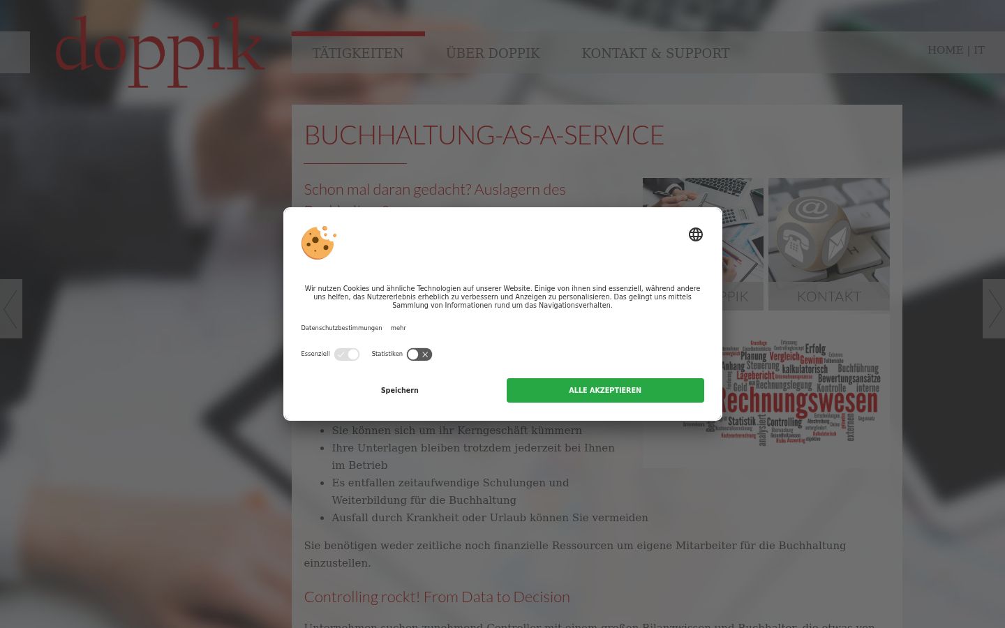 Screenshot del banner di consenso mostrato prima di qualsiasi interazione