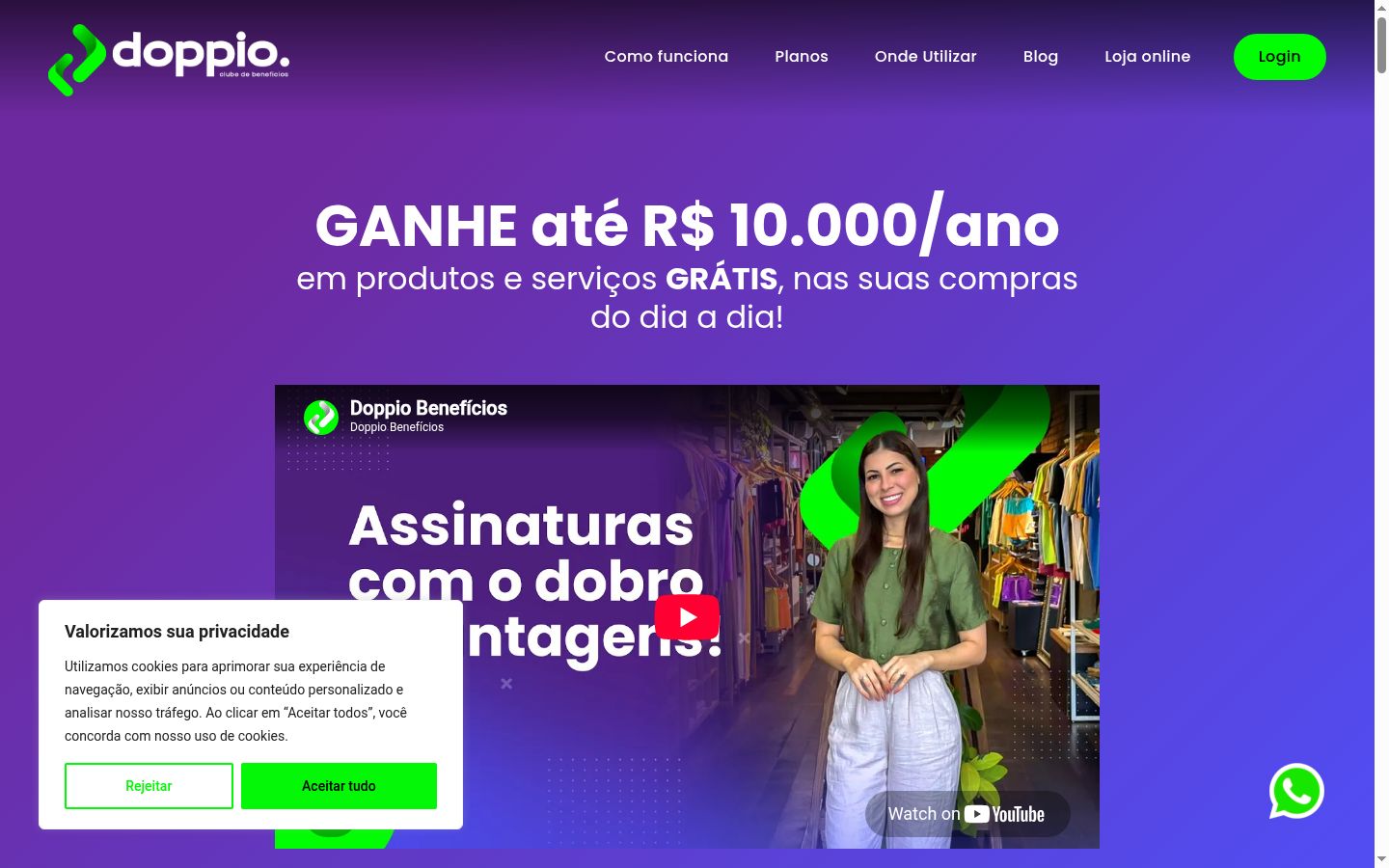 Screenshot del banner di consenso mostrato prima di qualsiasi interazione
