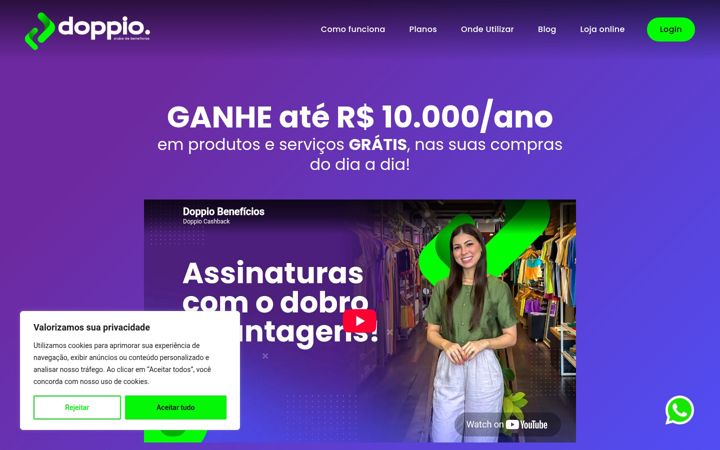Screenshot of doppiobeneficios.com