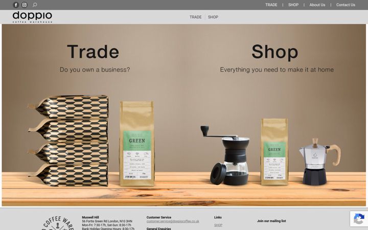 Screenshot of doppiocoffee.co.uk